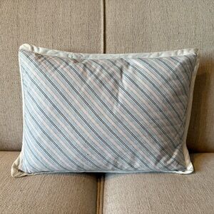 Pink and Blue Accent Pillow with Down Insert for Baby Nursery, 16 X 12”